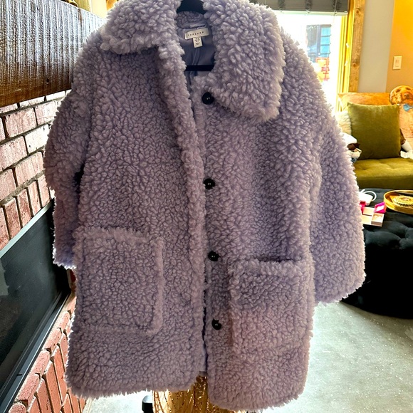 Topshop chunky faux shearling teddy midi coat - Picture 2 of 4